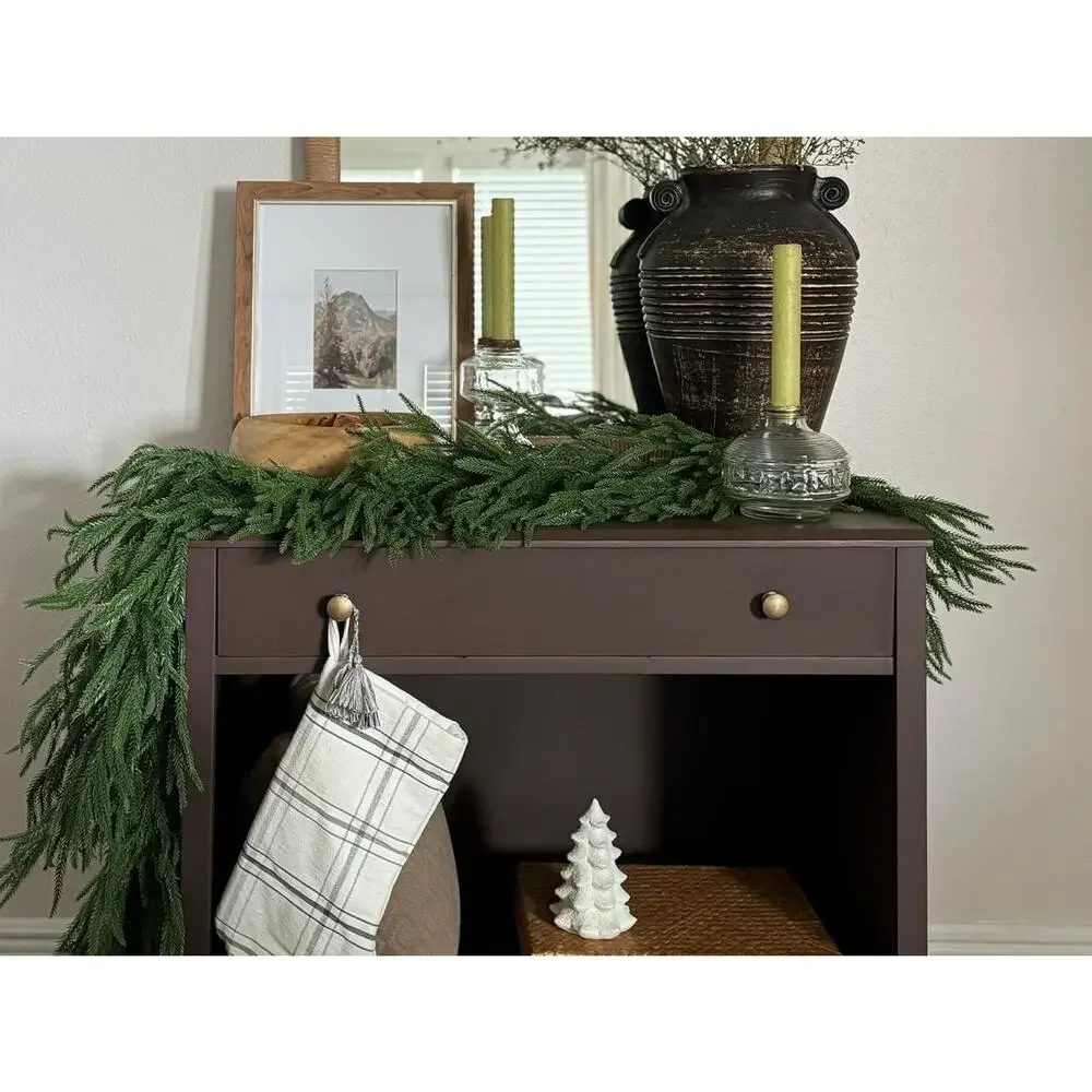 Artificial Garland for Mantle Fireplace Table Holiday Decortions 6FT 2PCS